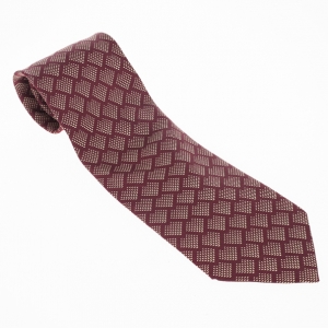 Pre Owned Giorgio Armani Maroon Silk Tie