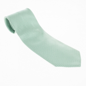 Pre Owned Giorgio Armani Green Textured Silk Tie