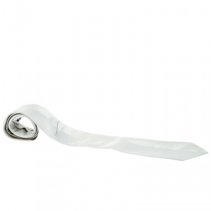 Pre Owned Giorgio Armani Grey Textured Signature Detail Silk Tie