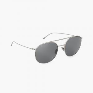 Giorgio Armani Silver Pilot Round Sunglasses