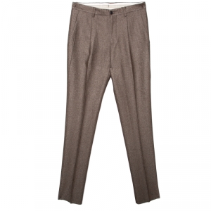 Pre Owned Giorgio Armani Brown Wool Blend Tailored Trousers S