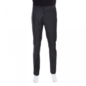 Giorgio Armani Grey Wool Elasticized Waist Tailored Trousers XL