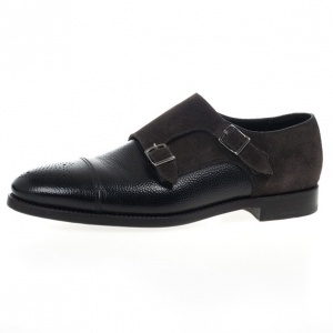 Giorgio Armani Monkstrap Suede & Leather Shoes Size 43.5