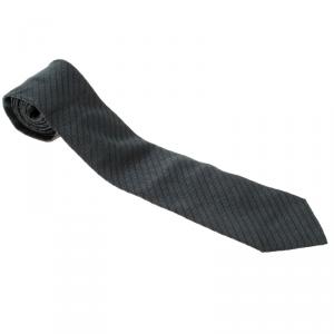 Giorgio Armani Grey Striped Woven Silk Tie