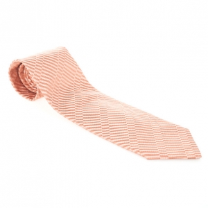Pre Owned Giorgio Armani Peach Woven Silk Tie