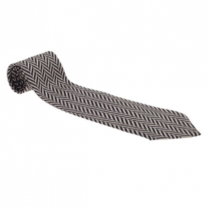 Pre Owned Giorgio Armani Zig Zag Print Tie