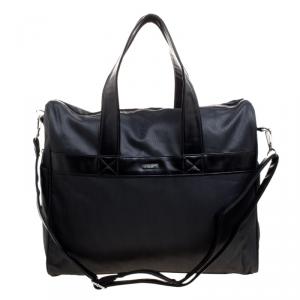 Giorgio Armani Dark Grey Fabric and Leather Parfume Duffel Bag