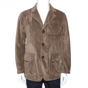 Giorgio Armani Olive Green Velour Borgo 21 Jacket M