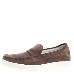 Giorgio Armani Brown Suede Slip On Sneakers Size 41