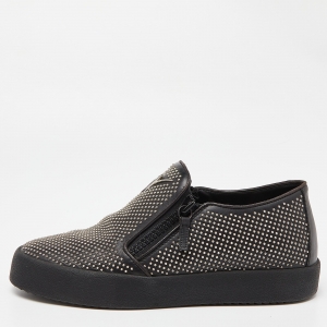 Giuseppe Zanotti Black Studded Leather Eve Slip On Sneakers Size 43