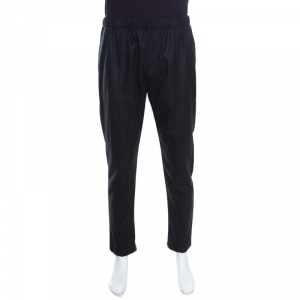 Givenchy Dark Grey Wool Elasticized Waist Zip Detail Pants XL