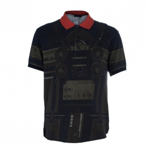 Pre Owned Givenchy Circuit Print Short Sleeve Men's Polo Shirt M