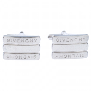 Givenchy Silver Tone Bar Cufflinks
