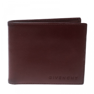 Givenchy Burgundy Leather Bi Fold Wallet