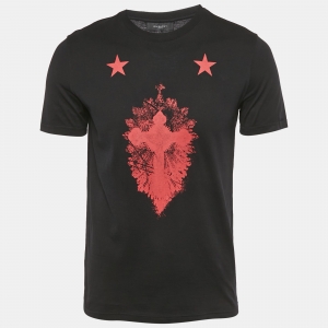 Pre Owned Givenchy Black Cross Print Jersey Crewneck T-Shirt S