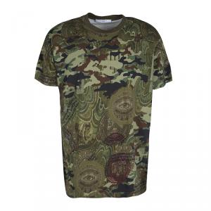 Givenchy Green Camouflage Print Crew Neck Columbian Fit Cotton T-Shirt M