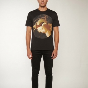 Pre Owned Givenchy Black Printed Jersey Short Sleeve T-Shirt M 