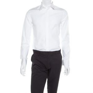 Givenchy White Cotton Long Sleeve Button Front Classic Slim Fit Shirt S