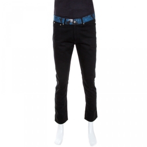 Givenchy Black Denim Printed Waist Band Detail Jeans M