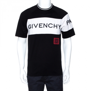 Pre Owned Givenchy Monochrome 4G Embroidered Cotton T-Shirt S