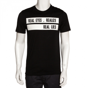 Givenchy Black Cotton 'Real Eyes' Cuban Fit T-Shirt S