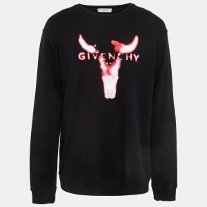 Givenchy Black Printed Cotton Kit Sweatshirt XL