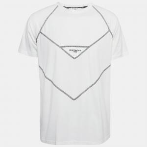 Givenchy White Contrast Stitch Jersey T-Shirt S