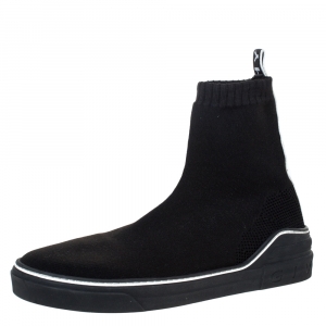 Givenchy Black Knitted Fabric George V Mid Sock Sneakers Size 44