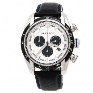 Versace Silver Stainless Steel V-Ray VDB Men's Wristwatch 44 mm