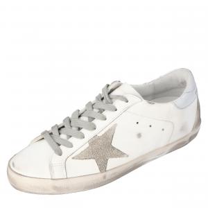 Pre Owned Golden Goose White Superstar Sneakers Size 43