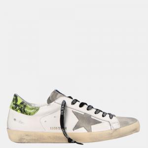 Pre Owned Golden Goose White Super-Star Classic Low-Top Sneakers Size EU 44