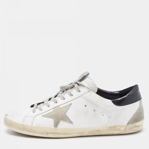 Golden Goose White Leather Superstar Low Top Sneakers Size 47