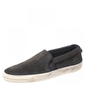 Golden Goose Dark Grey Suede Sea Star Slip On Sneakers Size 43