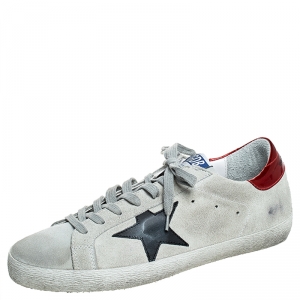 Golden Goose Grey Suede Superstar Lace Up Sneakers Size 41