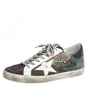Golden Goose Multicolor Canvas And Leather Star Applique Low Top Sneakers Size 40