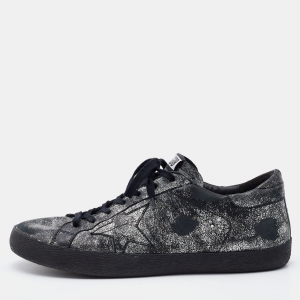 Golden Goose Black Leather Superstar Classic Sneakers Size 45