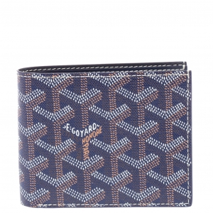 Goyard Blue Goyardine Coated Canvas Bifold Victoire Wallet