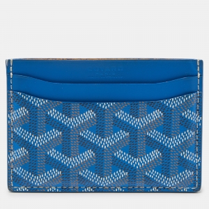 Goyard Blue Goyardine Coated Canvas and Leather Saint Sulpice Card Holder