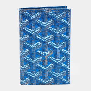 Goyard Blue Goyardine Coated Canvas Saint Pierre Card Holder