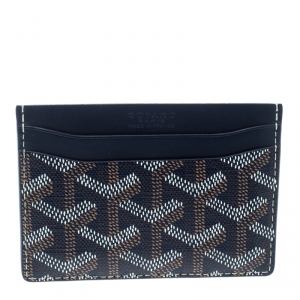 Goyard Blue Goyardine Coated Canvas Saint Sulpice Card Holder