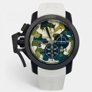 Graham Green Camouflage PVD Coated Stainless Steel Rubber Chronofigher 2CCAU.G04A Men's Wriswatch 47 mm