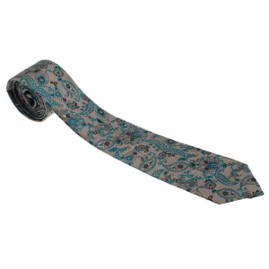 Pre Owned Gucci Blue Paisley Print Silk Tie