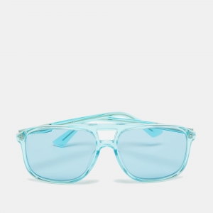 Pre Owned Gucci Light Blue GG0262S Aviator Sunglasses