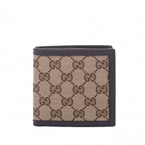 Gucci Beige/Brown GG Canvas and Leather Bifold Wallet