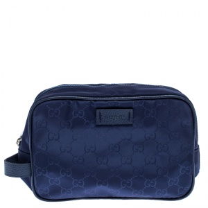 Gucci Blue GG Nylon Toiletry Pouch
