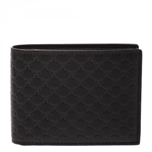 Gucci Dark Brown Microguccissima Leather Bifold Wallet