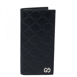 Gucci Navy Blue Guccissima Leather Long Wallet