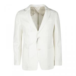 Gucci Cream Textured Regular Fit Tailored Blazer L