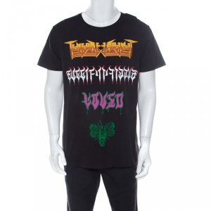 Gucci Black Cotton Jersey Metal Print T Shirt M 