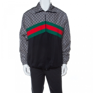 Gucci Multicolor GG Supreme Web Stripe Track Jacket M 
